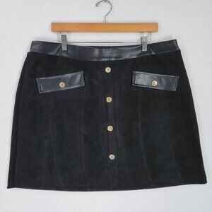 Marc New York Skirt Womens XL Black Faux Leather A Line Mini Andrew Marc Casual